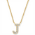 Diamond Set "J" Initial Necklace in 9 carat Yellow Gold