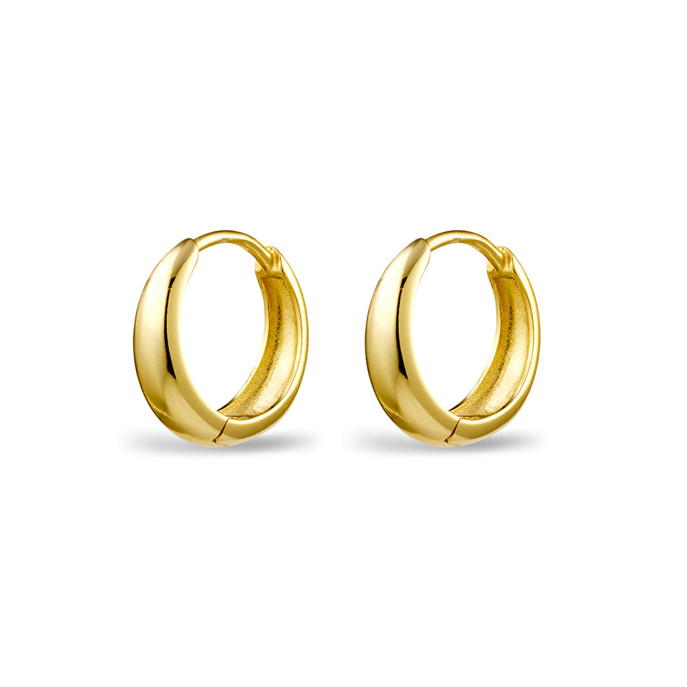 Sterling Silver Gold Plated Everyday Tapered Huggie Earrings