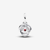 January Crystal Birthstone Eternity Circle Dangle Charm