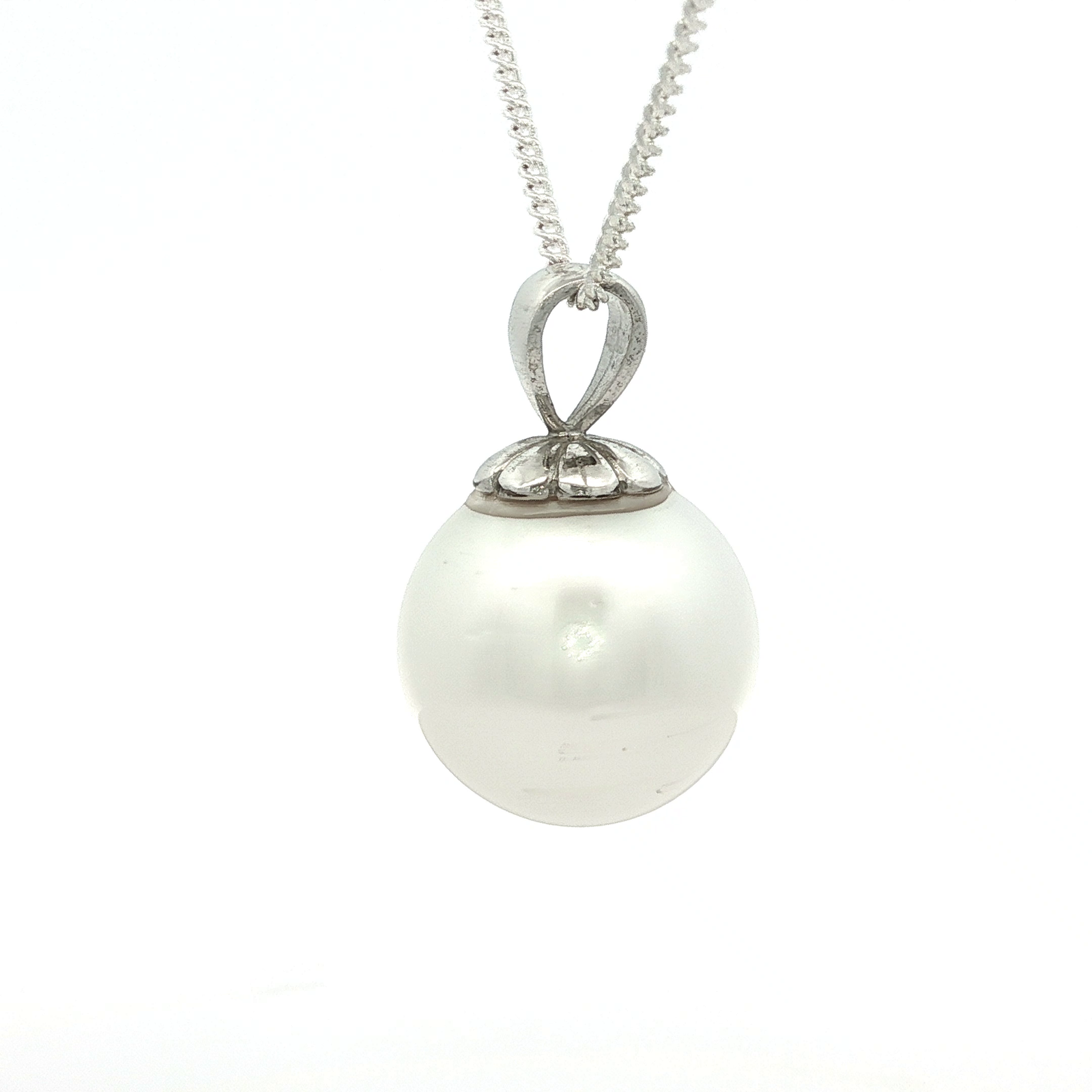 Pacific Cultured Pearl Pendant in White Gold