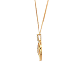 Double Circle Diamond Set Pendant in 9 Carat White and Yellow Gold