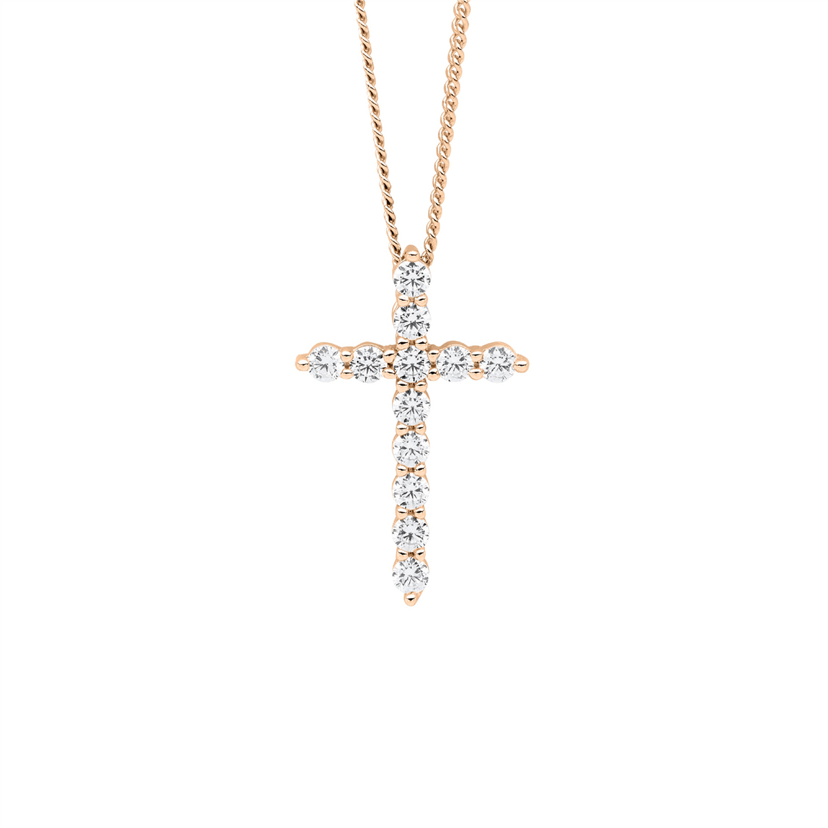 SS wh cz 19mm cross slider pendant