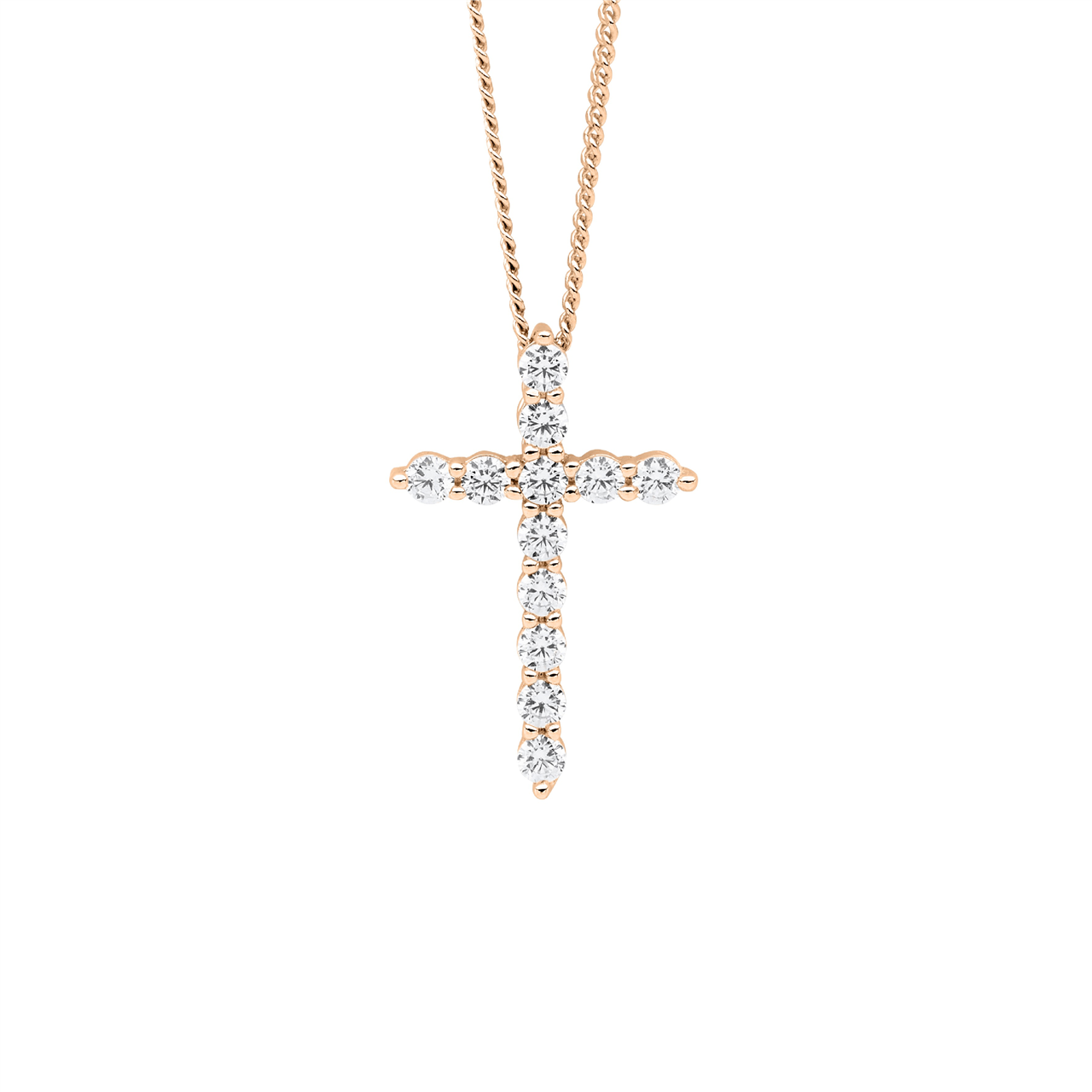 SS wh cz 19mm cross slider pendant