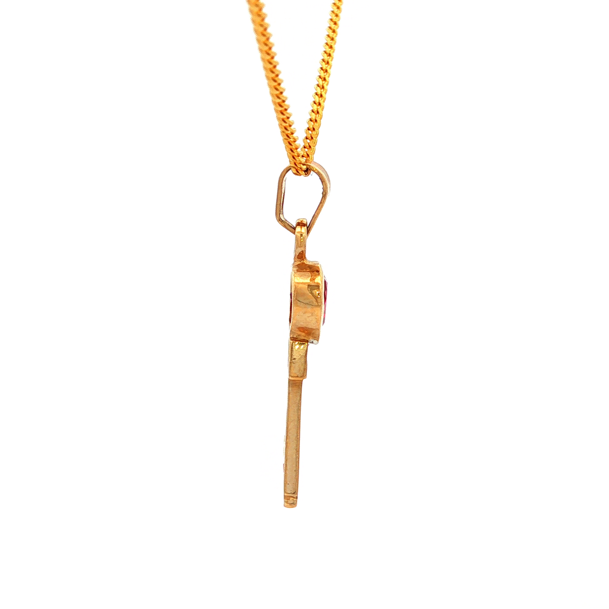 Ruby and Diamond Pendant in Yellow Gold