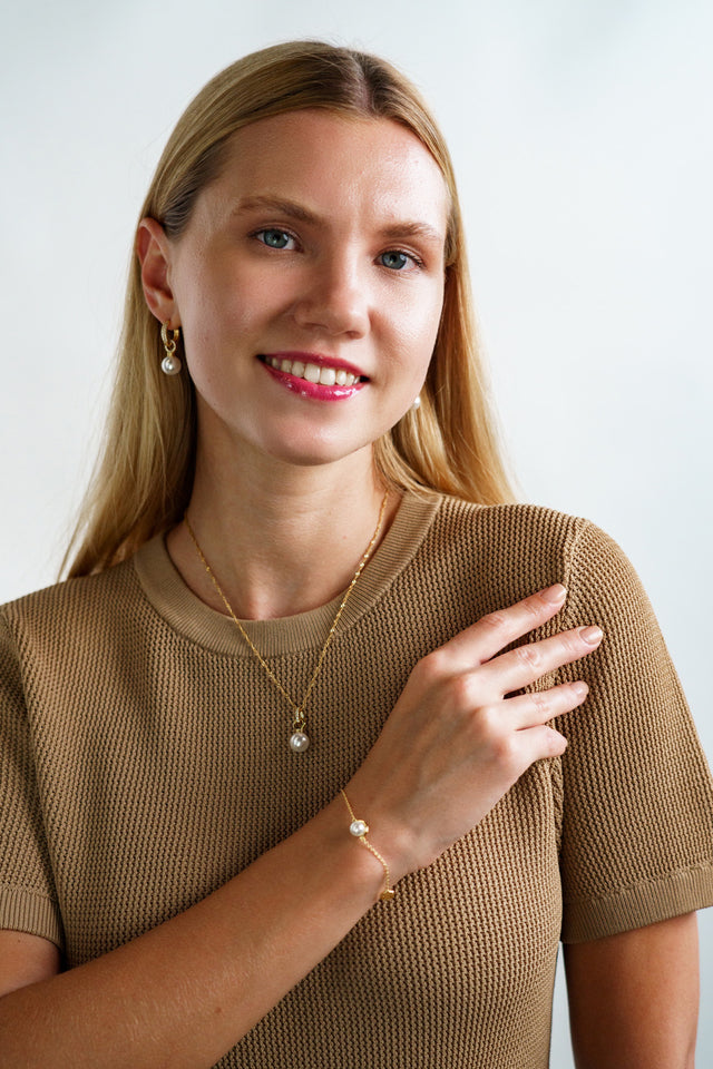 GEORGINI ADAGIO PEARL DUO PENDANT SILVER