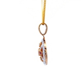 Diamond and Ruby Pendant Set in Yellow Gold