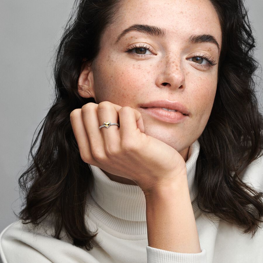 Domed Golden Heart Ring