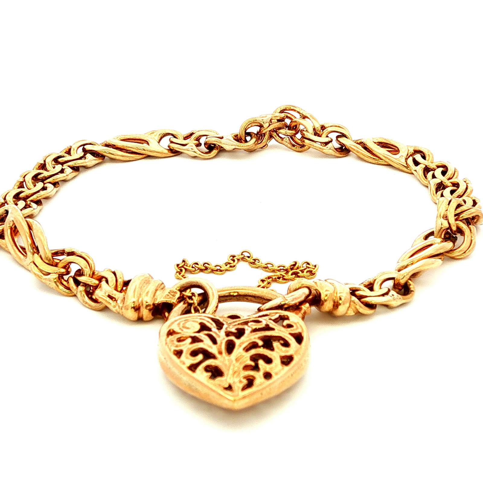 Gariboldi Design Bracelet with Openwork Padlock in Yellow Gold