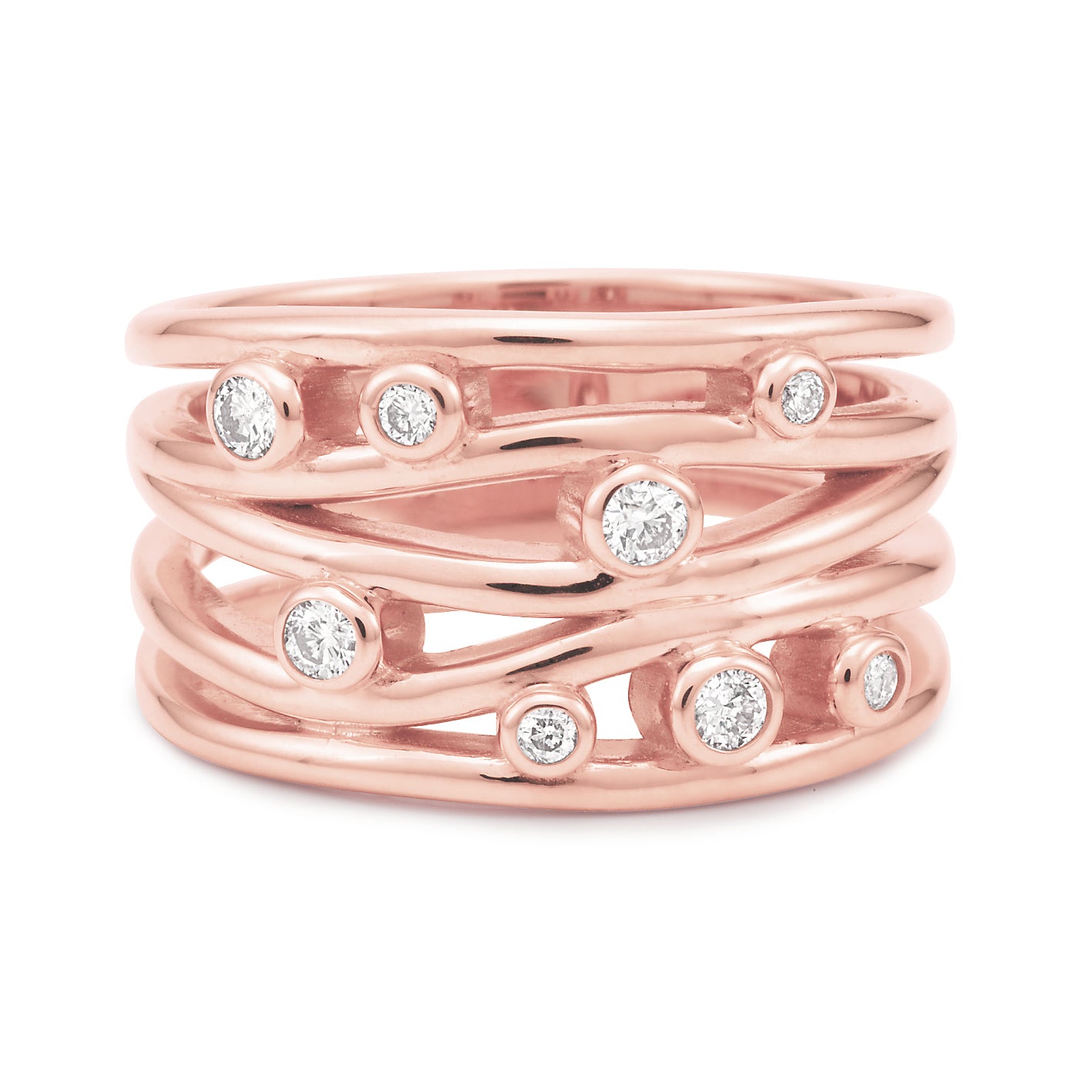 Diamond Set Dress Ring in 9ct Rose Gold