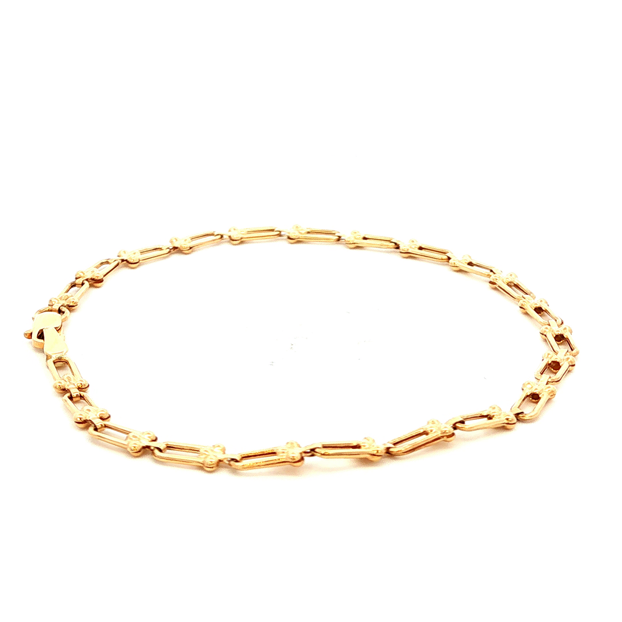Lock Style Link Bracelet in Yellow Gold