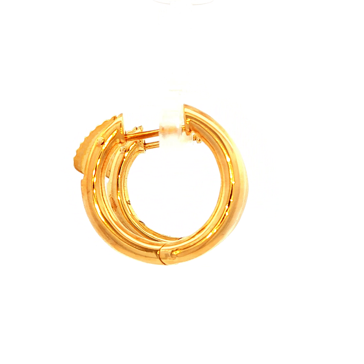 Round Huggie Earrings in Yellow Gold