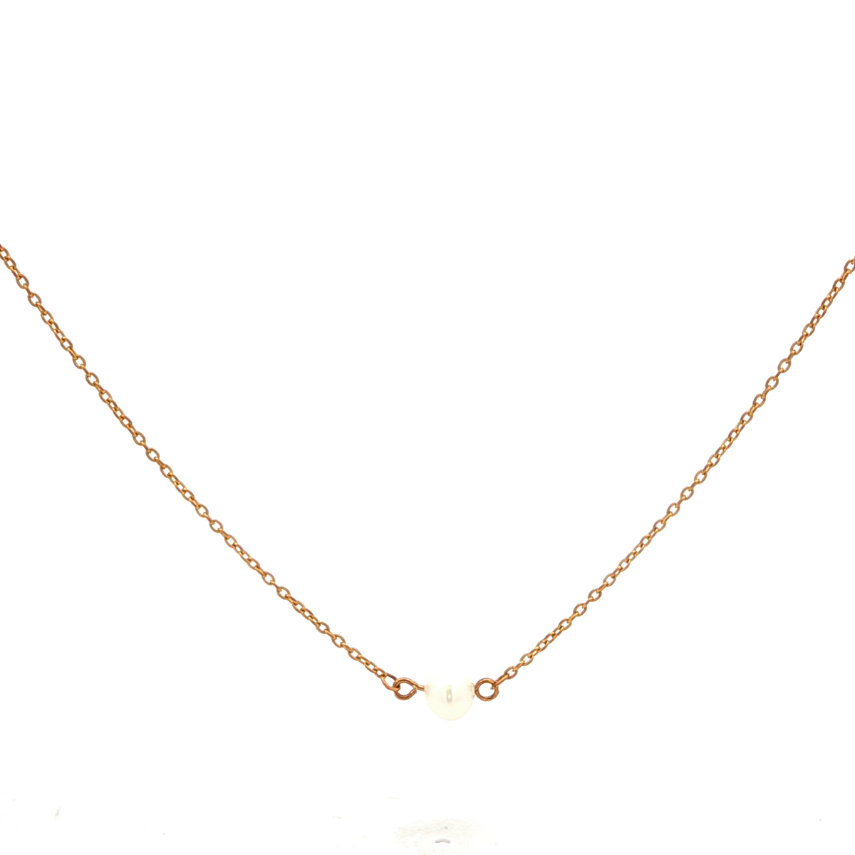 Freshwater Ball Pearl Necklet in Yellow Gold