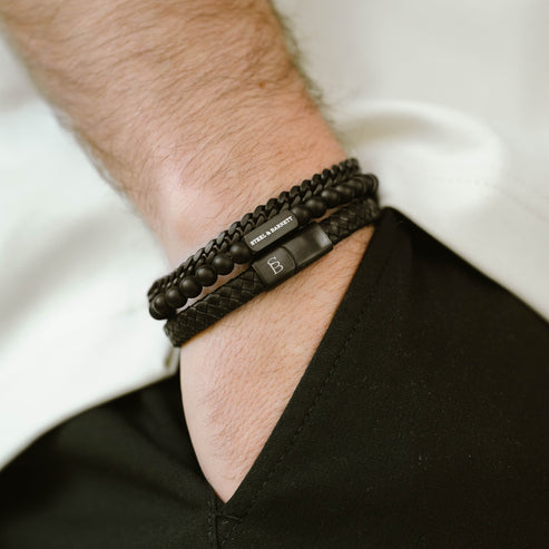 Black Edition Leather Bracelet Riley