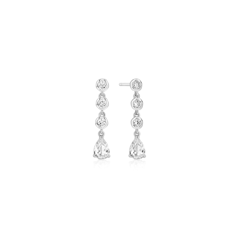 Ania Haie Molten Cascade Bezel-Set Teardrop Stud Earrings