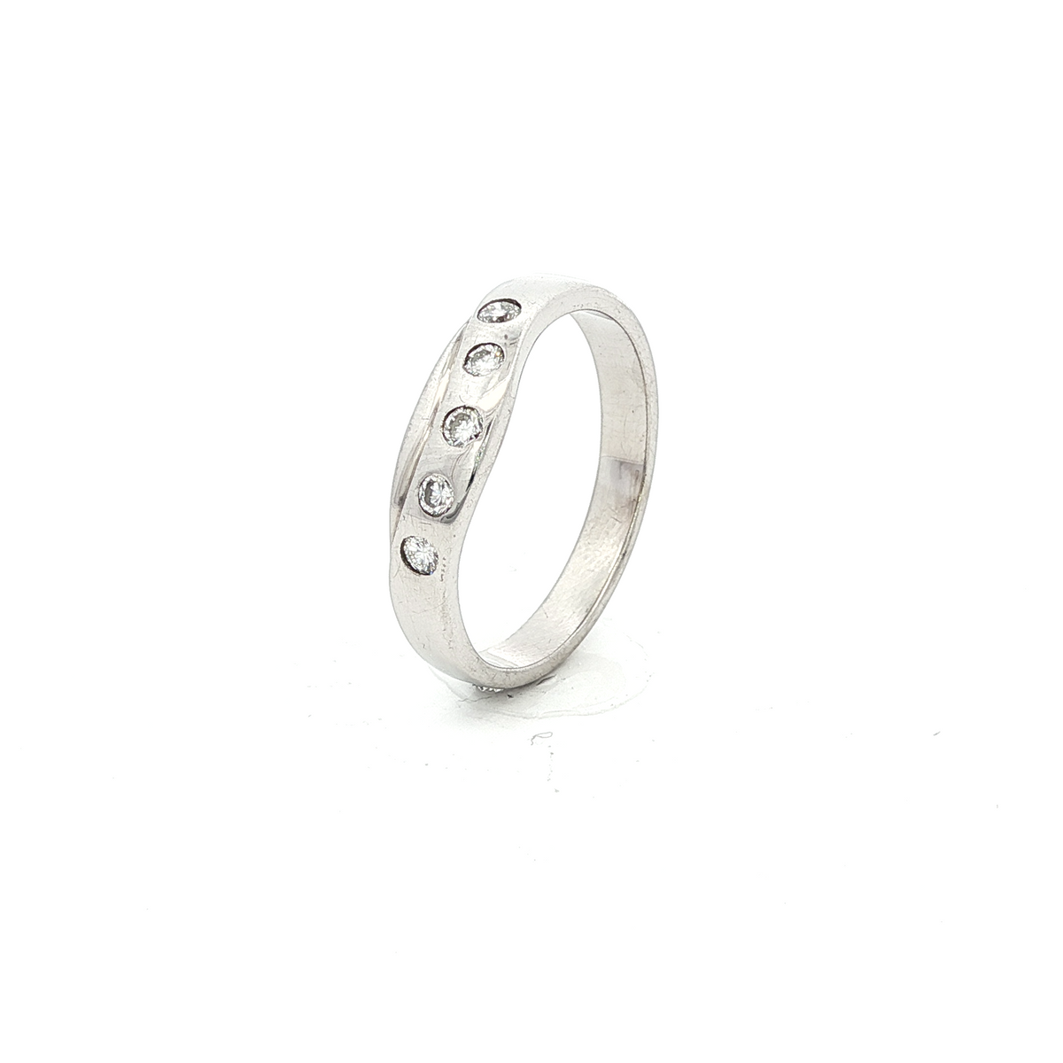 9CT W/G FITTED WEDDER SET 5 X .025CT DIA