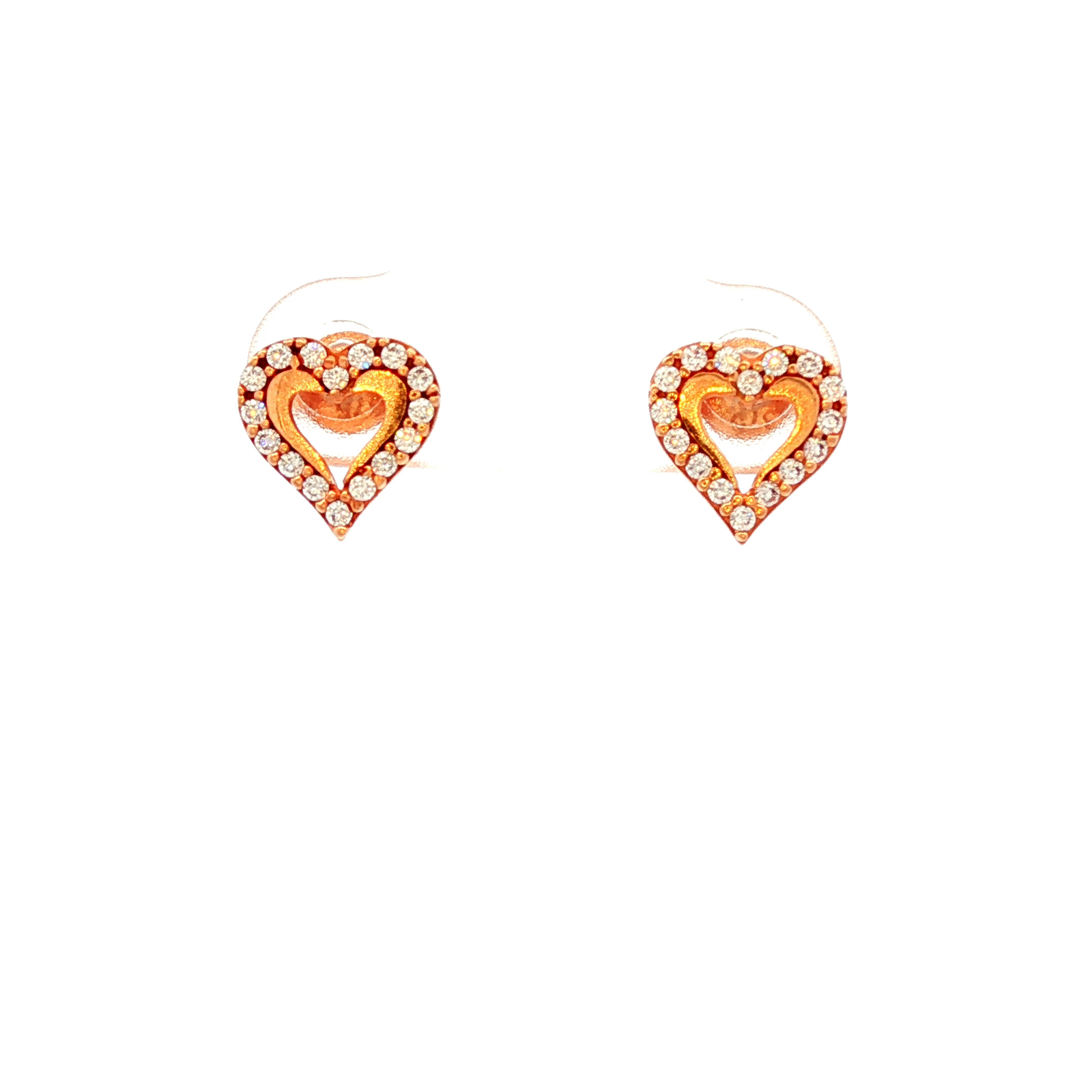 Heart Shape Stud Earring in Rose Gold