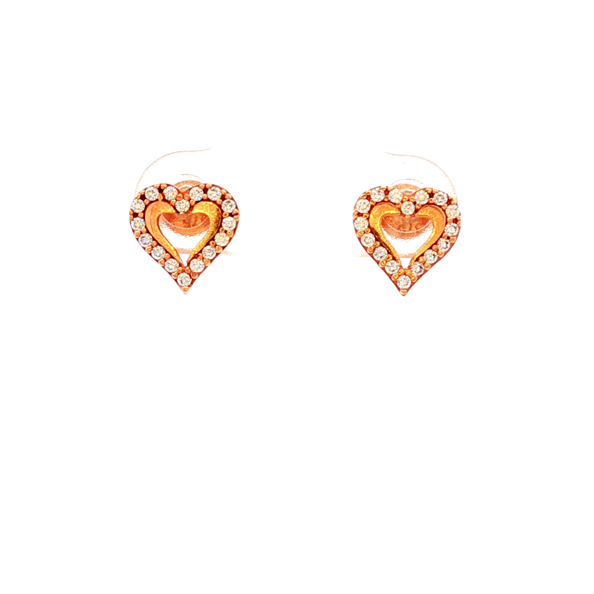 Heart Shape Stud Earring in Rose Gold