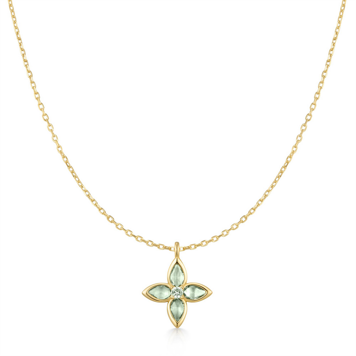 Ania Haie Gold Mint Green Lucky Clover Necklace