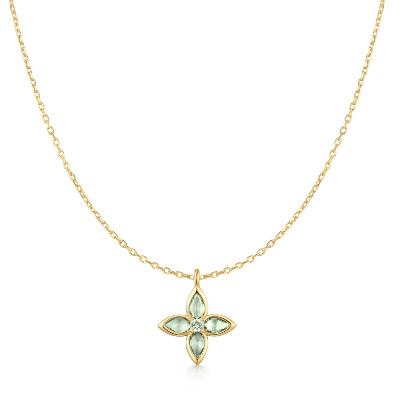 Ania Haie Gold Mint Green Lucky Clover Necklace