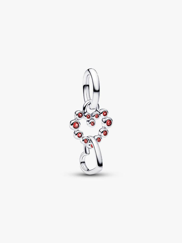 Pandora Connected Hearts & Red Stones Dangle Charm