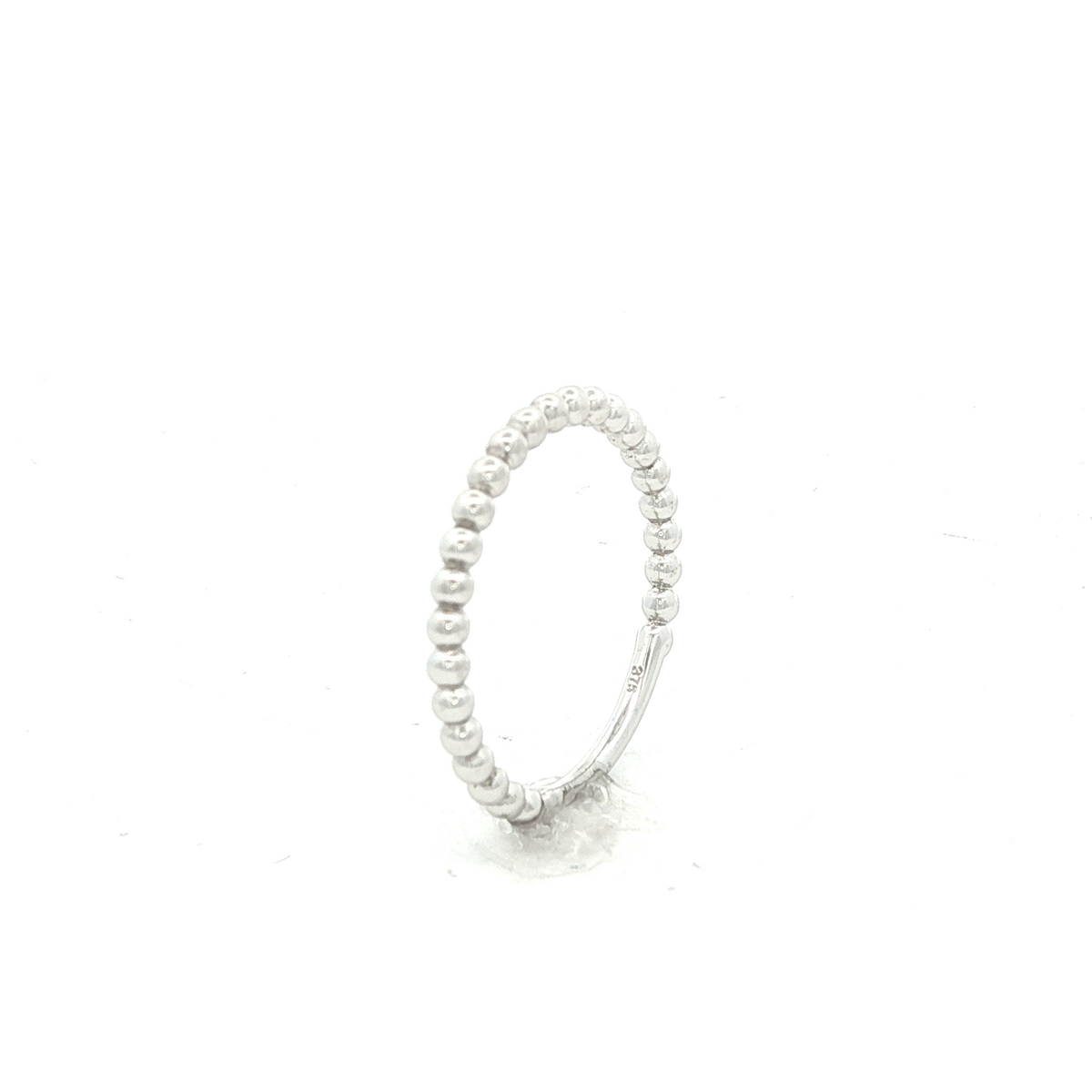 Beaded Dress Ring in White Gold