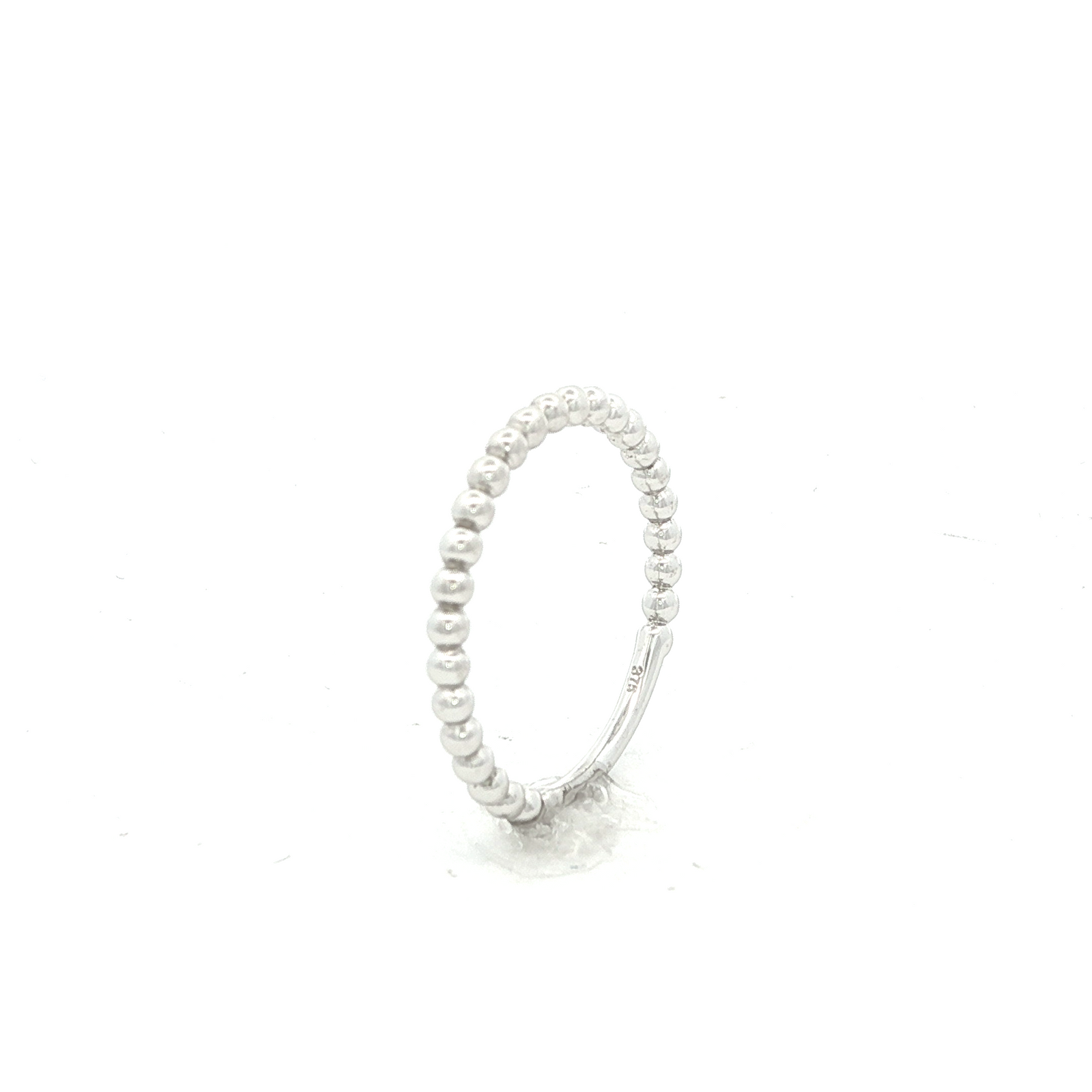 Beaded Dress Ring in White Gold