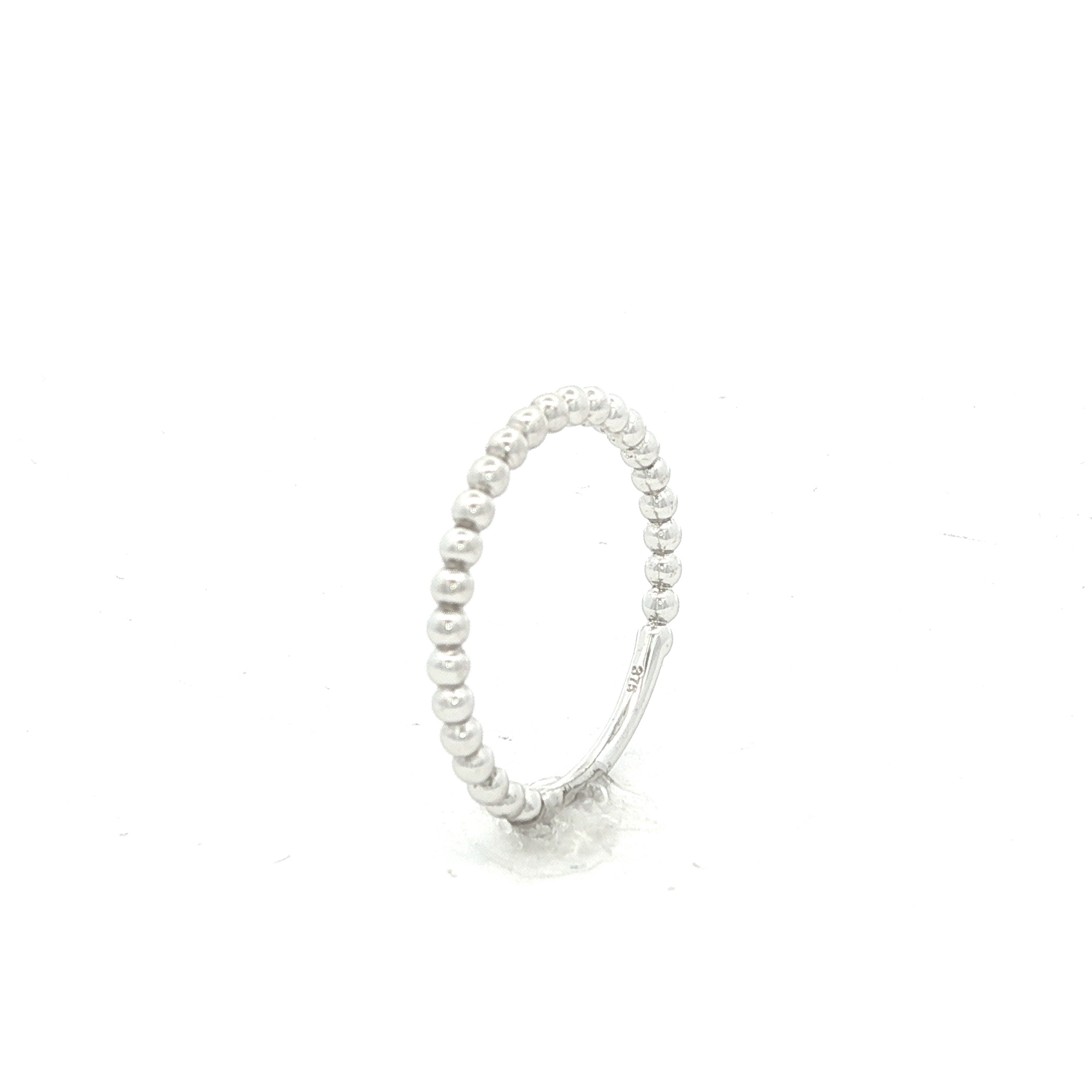 Beaded Dress Ring in White Gold