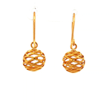 Filigree Ball Earrings in Yellow Gold