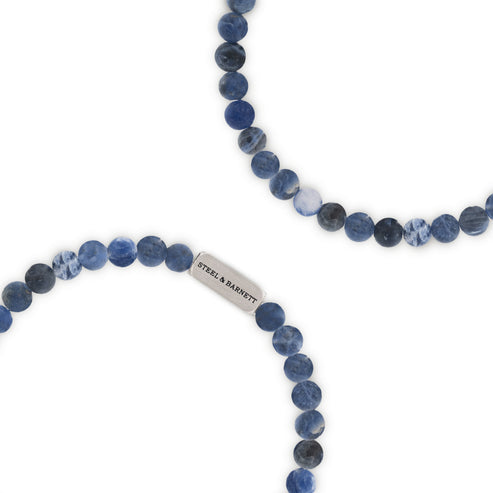 Natural Ned 6mm Round Gemstone Bracelet Matt Sodalite