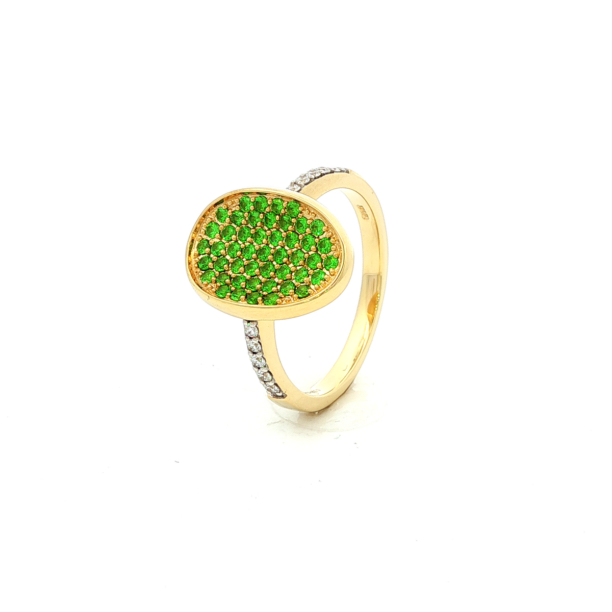 Tsavorite and Diamond Ring in Yellow Gold
