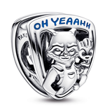 Marvel Rocket and Groot sterling silver charm with dark blue and shimmering blue enamel