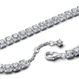 14k gold-plated tennis bracelet with clear cubic zirconia