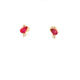 Pear Pink Toumaline Earrings in Yellow Gold