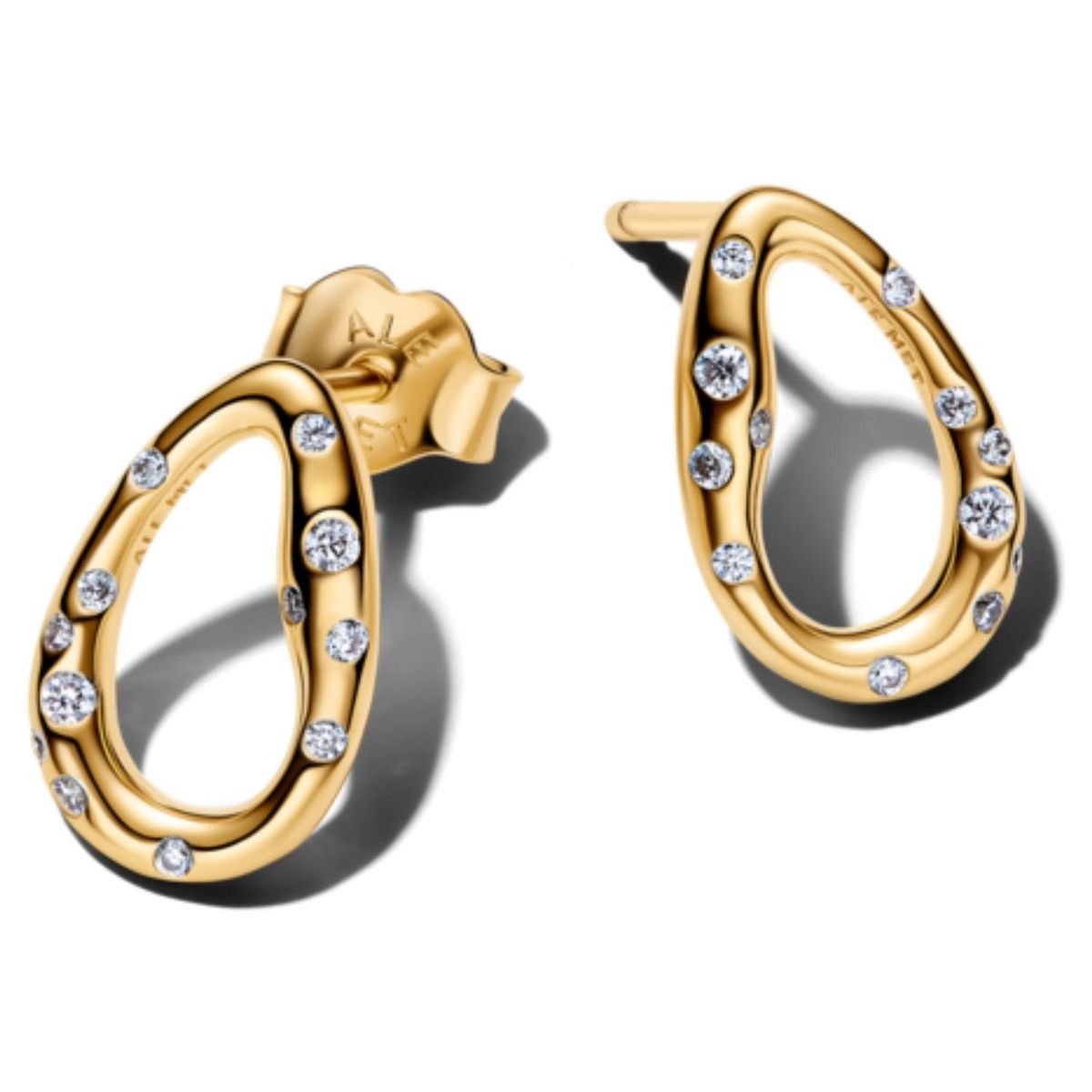 Pandora Organic Oval Shaped Button Earrings