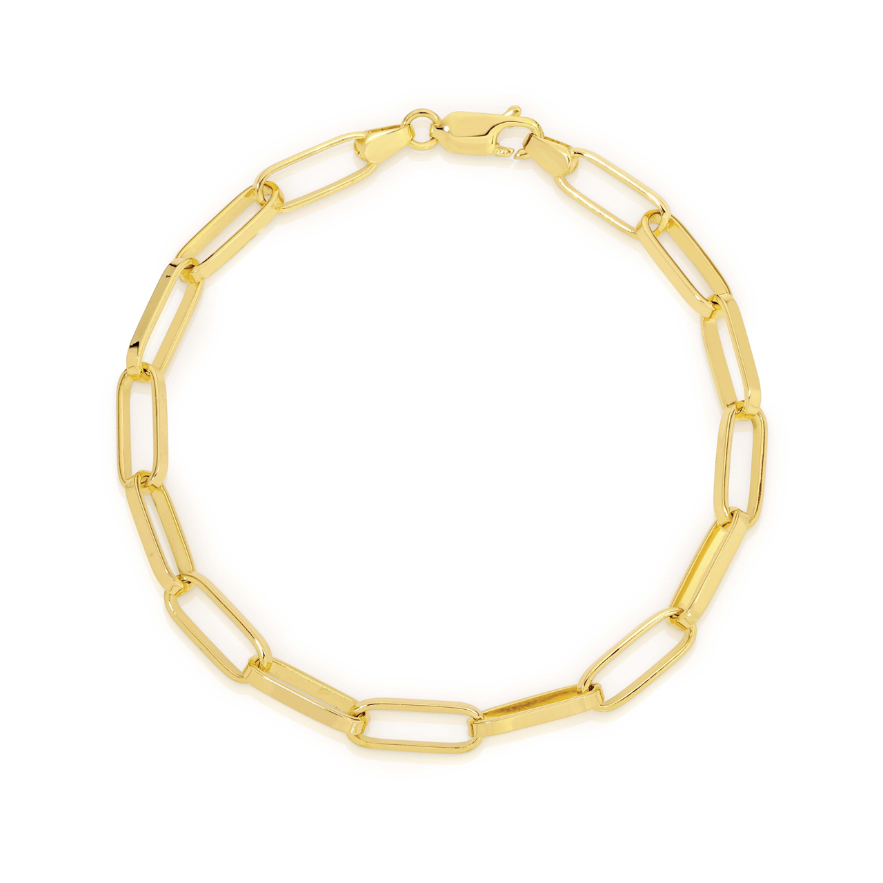 PaperClip Link Bracelet in Yellow Gold.