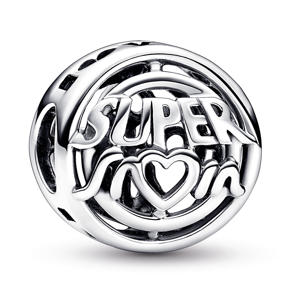 Super mum, My hero sterling silver charm