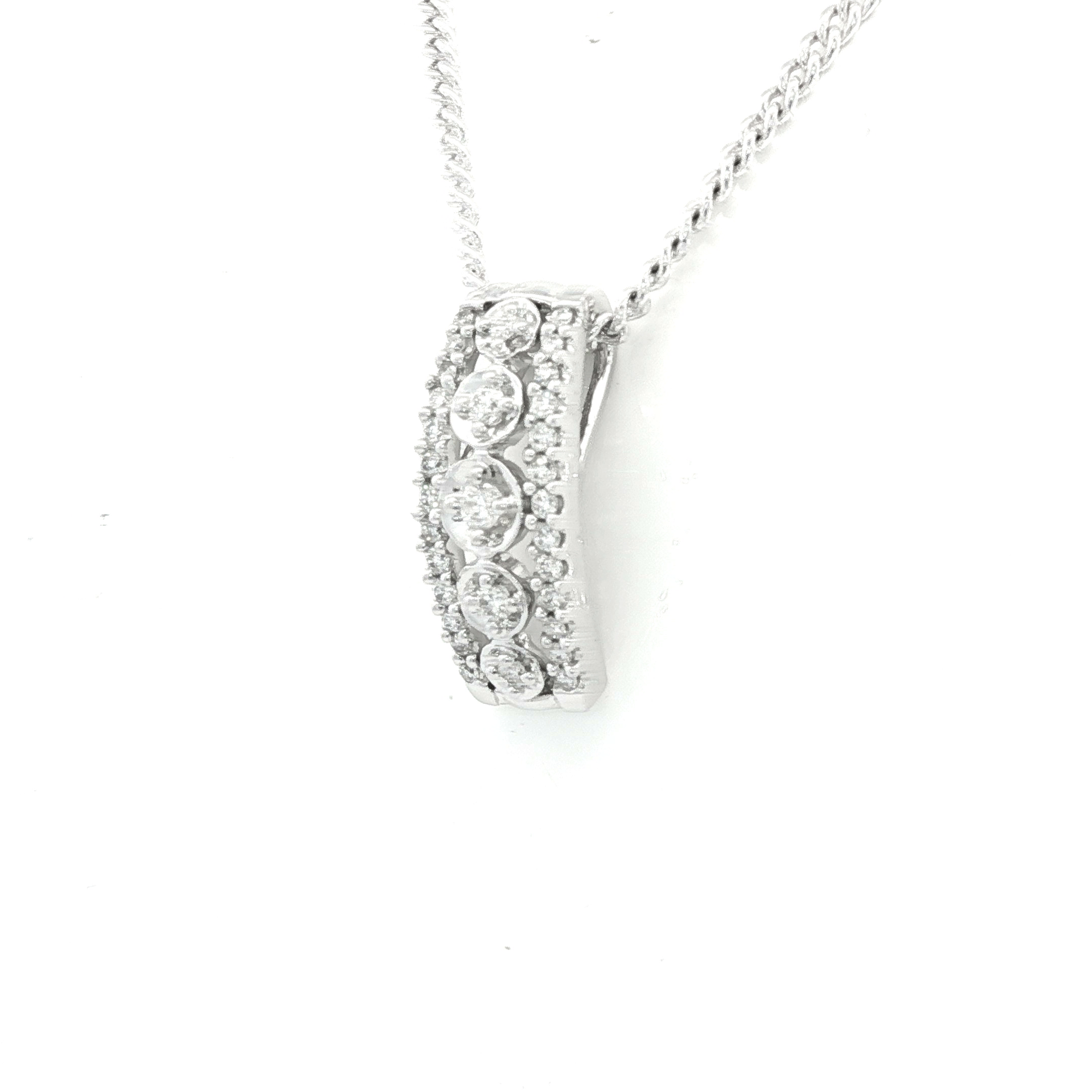 Art Deco Style Diamond Pendant in White Gold