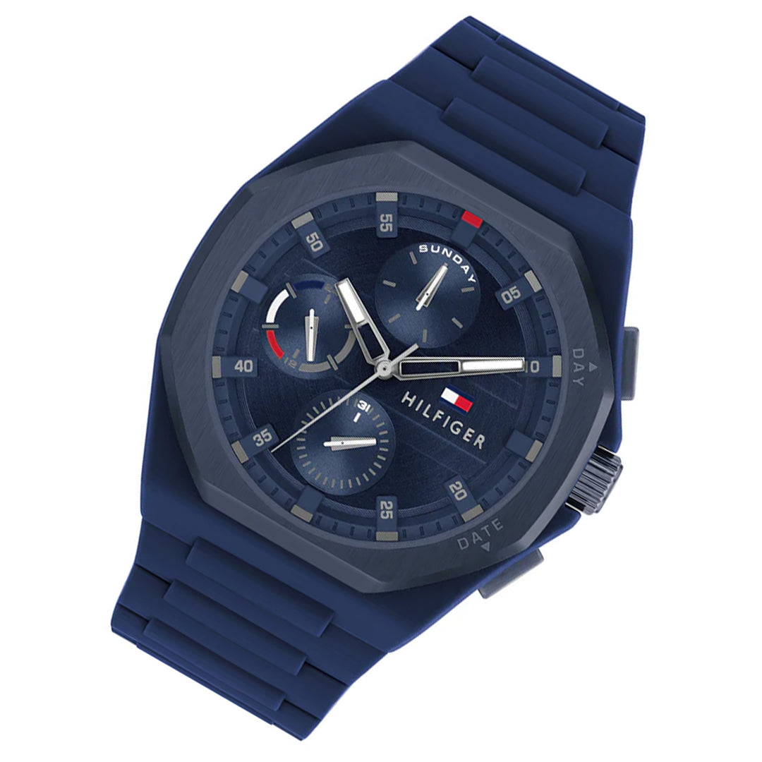 Tommy Hilfiger Silicone Blue Dial Multi-function Men's Watch