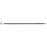 Silver leather bracelet, double, black