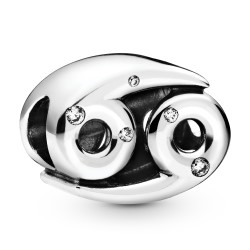 Cancer Zodiac Silver Charm w CZ