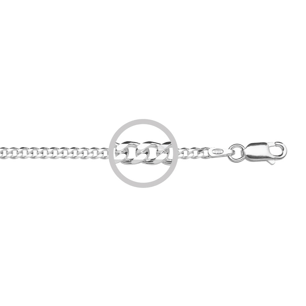 Sterling Silver 2.5mm Curb Link Chain