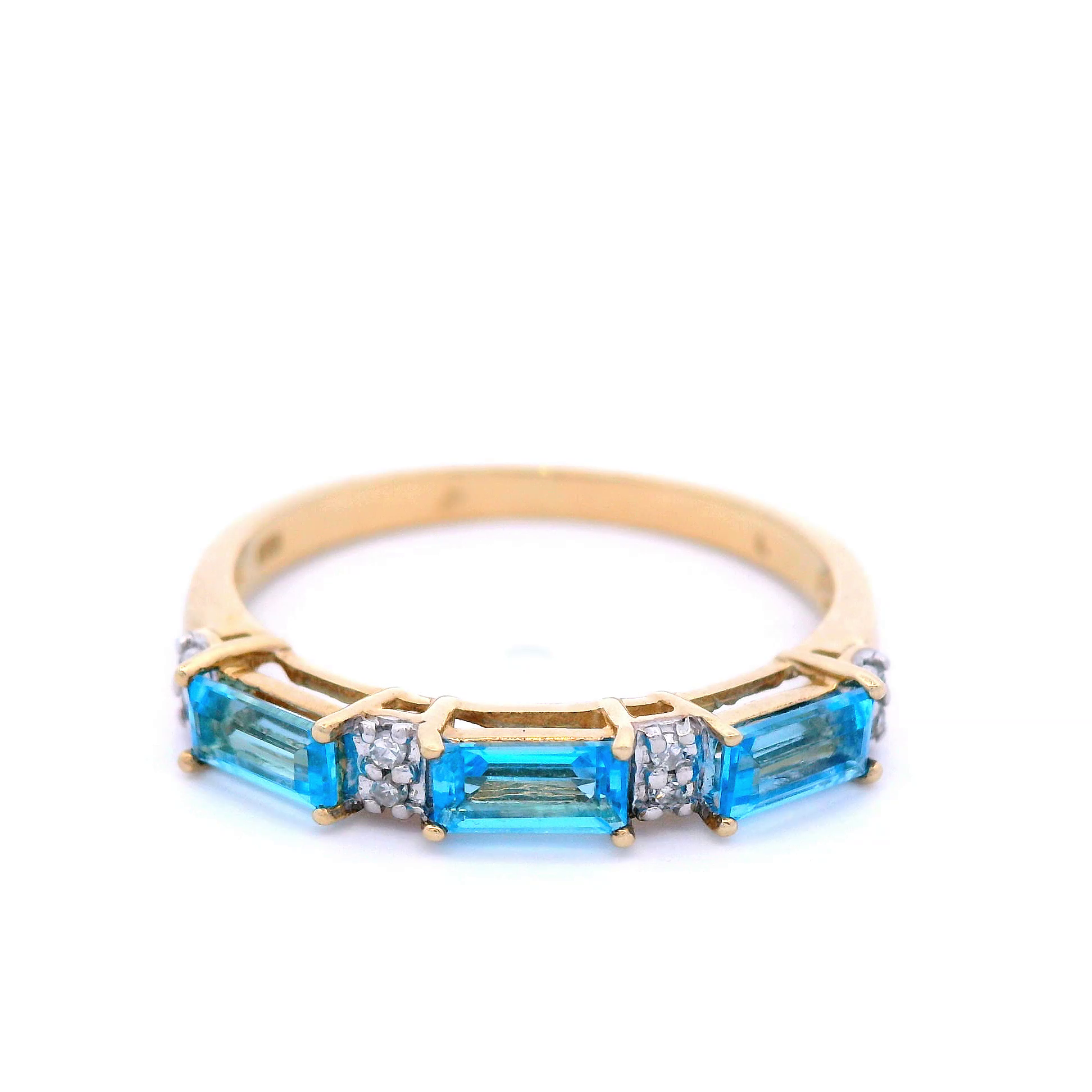 Blue Topaz & Diamond Dress Ring