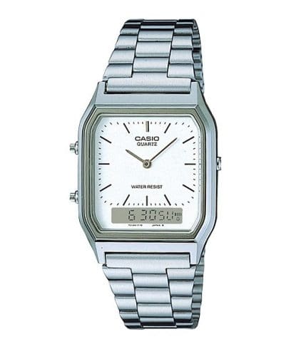 Casio Vintage AQ-230A-7D Silver Stainless Watch Unisex