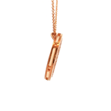 Mother of Pearl Base Open Circle Pattern Front Pendant in Rose Gold