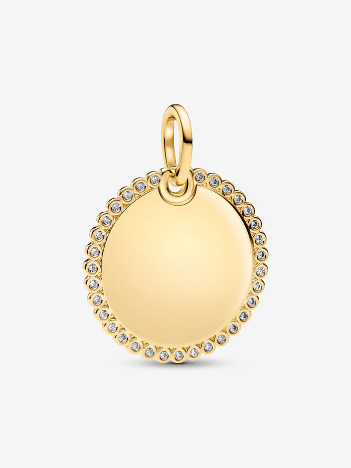 Pandora Engravable Round Sterling Silver Pendant