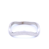Plain Wave Ring in White Gold
