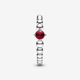 Sterling silver ring with treated dark red topaz - 52