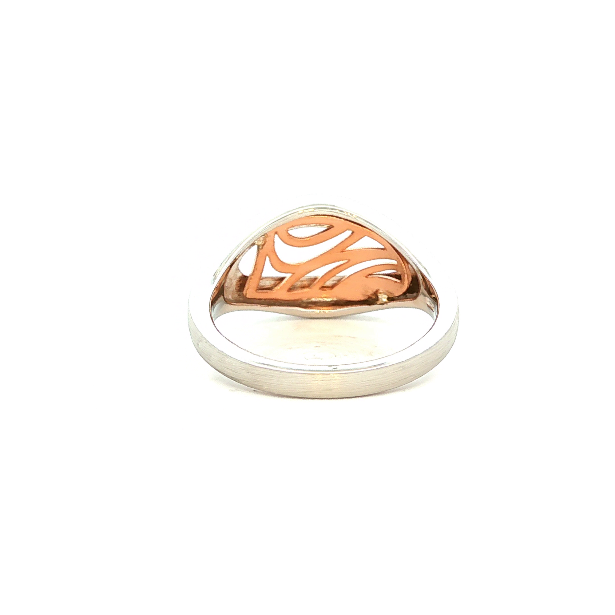 Rose Gold & Rhodium Plated Sterling Silver White Sapphire Ring