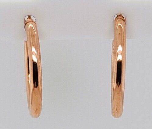 9 Carat Rose Gold Sterling Silver Filled Hoop Earrings