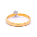 Diamond in a 6 Claw Yellow Gold Setting